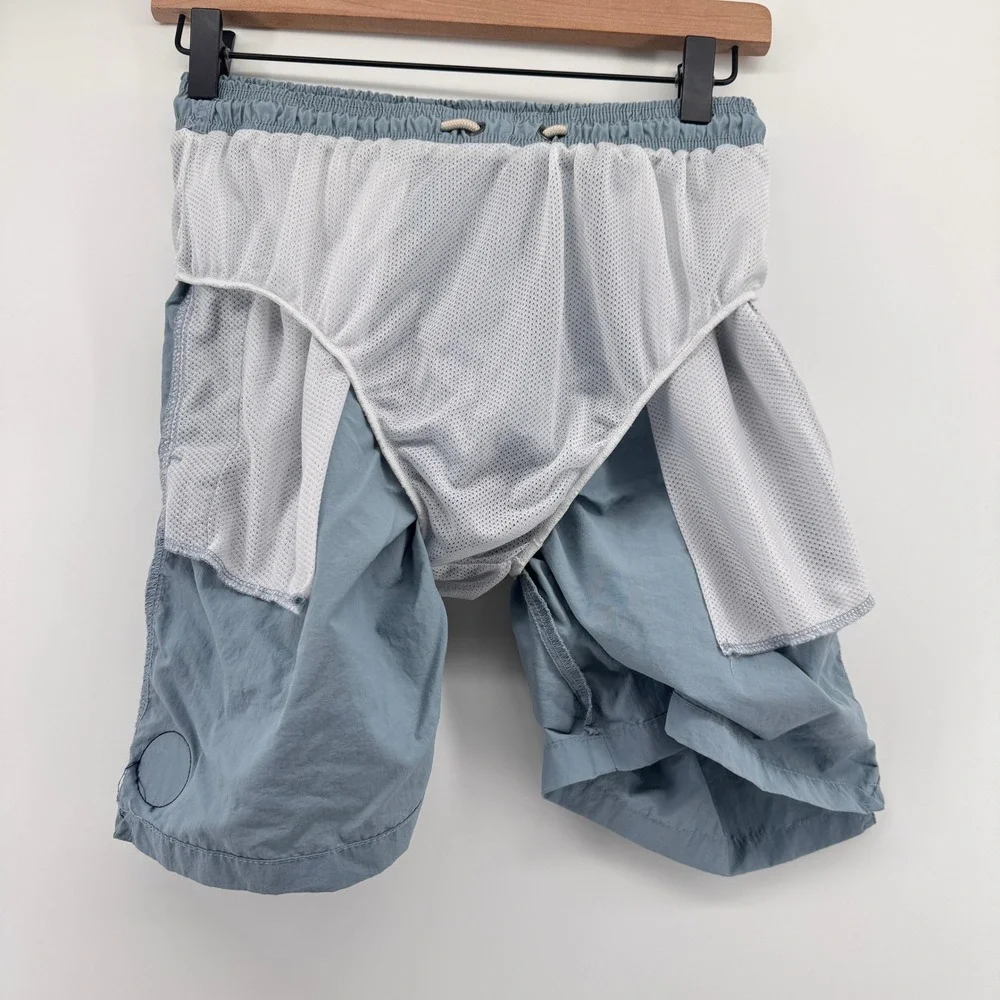 Life is Good Mens Swim Trunks Blue Gray Mesh Lined‎ Board Shorts Small